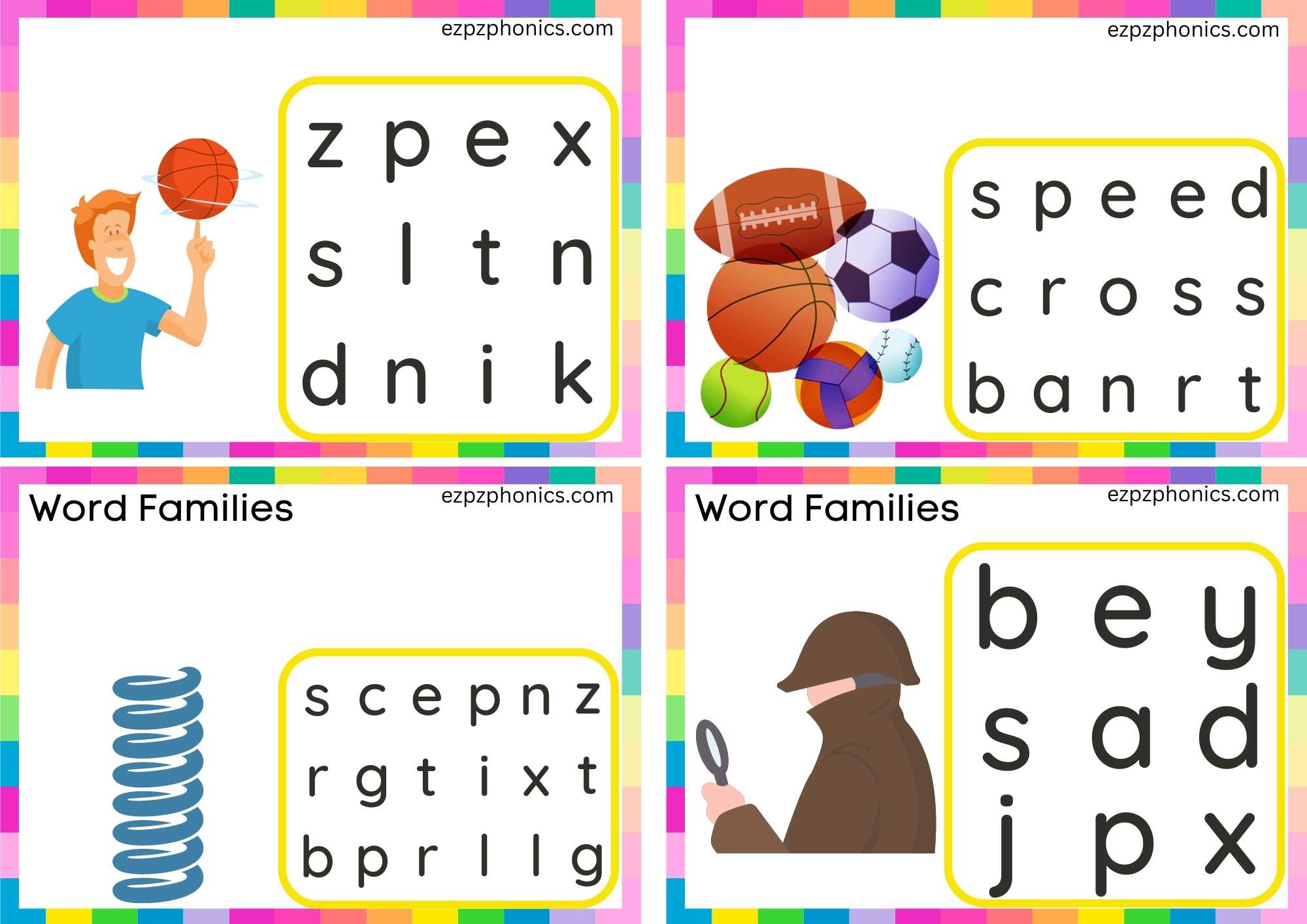 SP Beginning Blends Activity Circle The Correct Letters To Make The Words Set 2